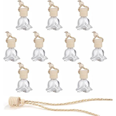 10 Pièces 8ml Diffuseur Suspendu De Voiture, Désodorisants pour Voiture, Diffuseur D'huiles Essentielles à Suspendre, Réutilisable, pour Voiture Maison Bureau Parfum Decor (1/5)