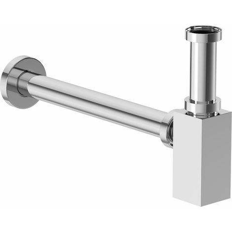 Square Bottle Trap Waste for Wash Basin Sink Bathroom Chrome 1 1/4" Modern (1/3)