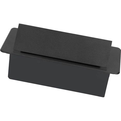 Boîte de prise encastrable pour bureau avec 2 prises à 3 broches et 2 ports USB, bloc de prises de sol à ouverture lente, noir (1/5)