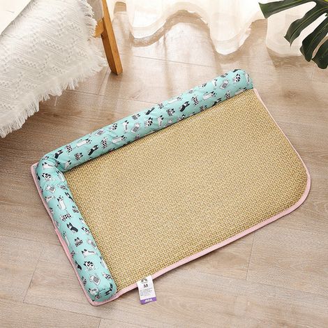 Tapis Rafraîchissant Pour Animaux - En Rotin Naturel - Conception Antidérapante - Lavable À L'Éponge - Pliable Et Léger - 1 Pièce (1/3)