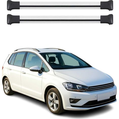 OMAC Aluminium Dachträger Querträger für VW Golf mk7 Variant 2012-2019 – Max. 75 kg – 2 Stangen Silber (1/5)