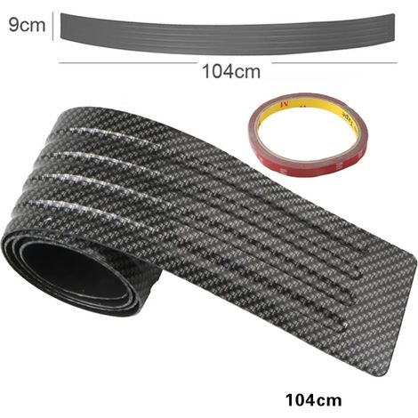 (Fibre de carbone 104 cm) Bandes de protection universelles en fibre de carbone pour coffre et portières de voiture,protection de seuil de porte,protection de pare-chocs arrière,moulures en caoutchouc (1/3)