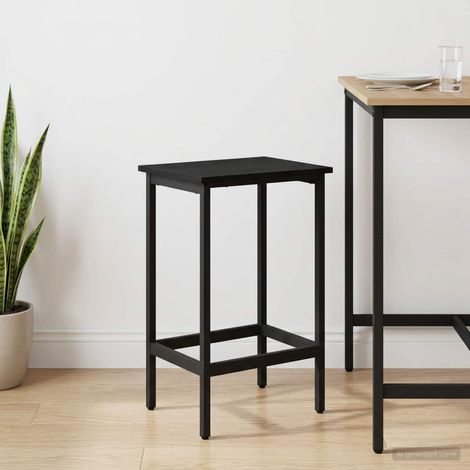 vidaXL Taburete de bar Roble Negro 40 x 32 x 74 cm (1/5)