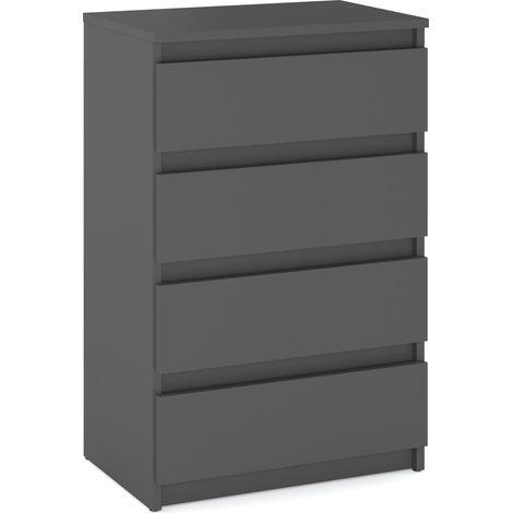 Kommode, mattgrau, 60 cm, TV-Schrank, Möbel für Wohnzimmer und Schlafzimmer