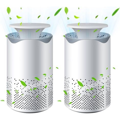 Lot de 2 purificateurs d'air pour chambre à coucher : petit purificateur d'air H13 pour la maison avec câble USB et veilleuse colorée, filtre à air pour la maison, la poussière, le pollen, les squames (1/5)