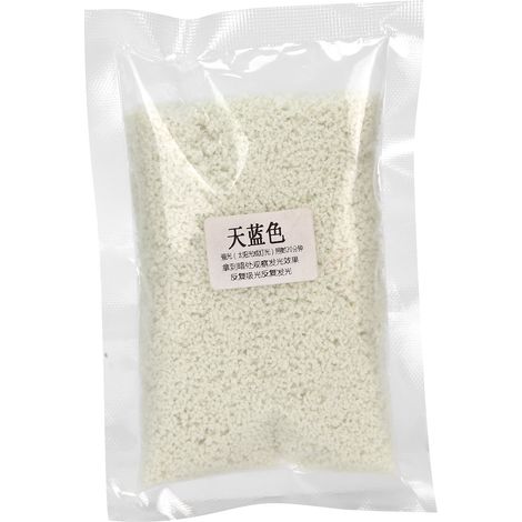 Lot de 100g sable fluorescent lumineux bleu ciel pour art ongles DIY, bouteille à vœux et marquage routier. (1/5)