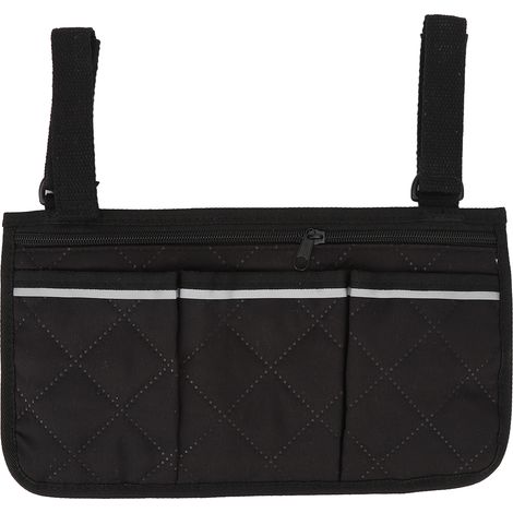 Sacoche latérale étanche en toile pour fauteuil roulant, fixation par boucle, rangement de transport, poche suspendue réglable (1/5)