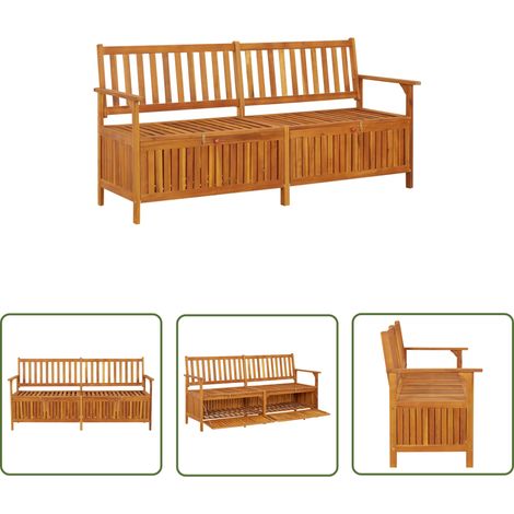 FIMEI Banc de rangement 170 cm Bois d'acacia solide (1/5)