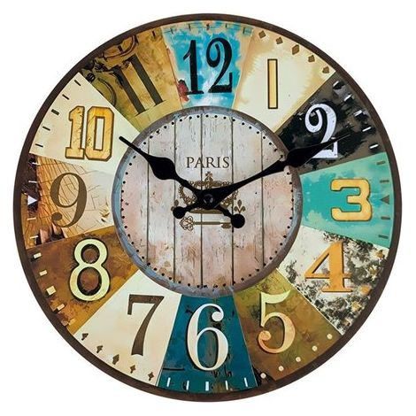 Horloge murale - Horloge murale en bois - Design vintage avec grands chiffres arabes pour une ambiance sereine - 1 - Cuisine et salon, marron (1/5)