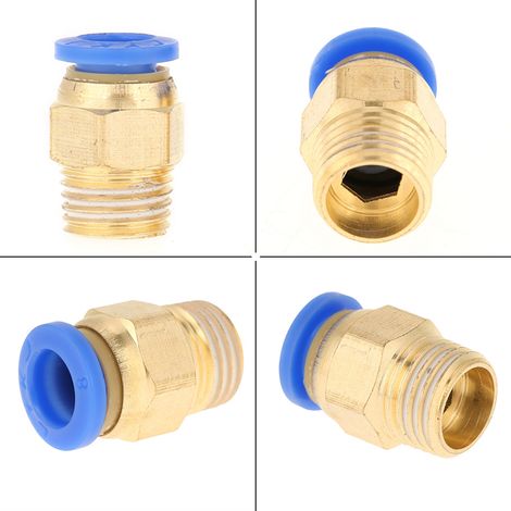 10 pièces Raccord Rapide Pneumatique 8mm Filetage 1/4BSP pour Adaptateur d'Air (1/5)