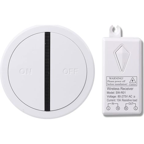 Fernbedienungs- und Empfängerset, Mini-Tragbares Relais, Keine Verkabelung, Kein WLAN erforderlich, Für LED-Leuchten, Lampen, Ventilatoren, Programmierbar, Wasserdicht