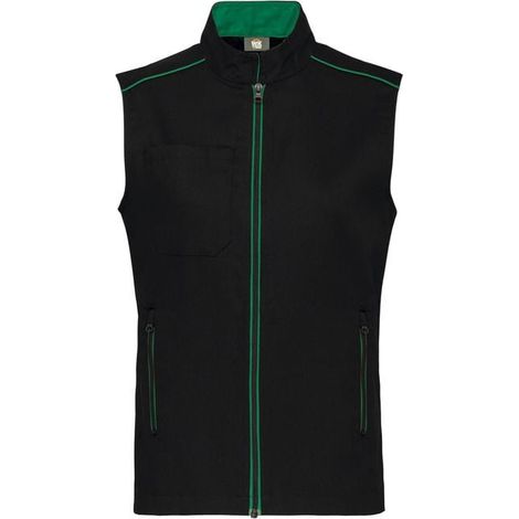 Gilet da lavoro senza maniche DayToDay WK. Designed To Work Nero / Argento 5XL