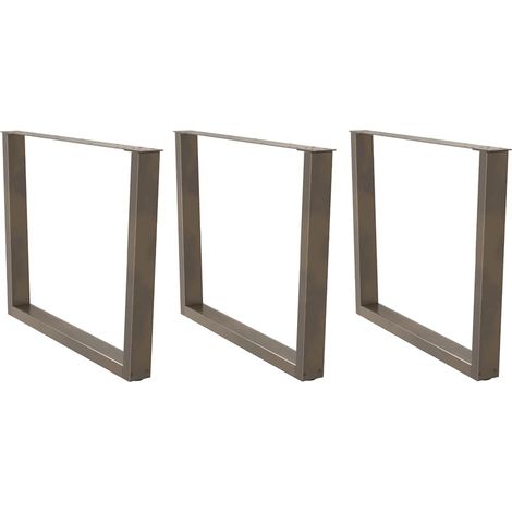Esstischbeine V-Form 3 Stück Naturstahl 100x(72-73,3) cm Stahl