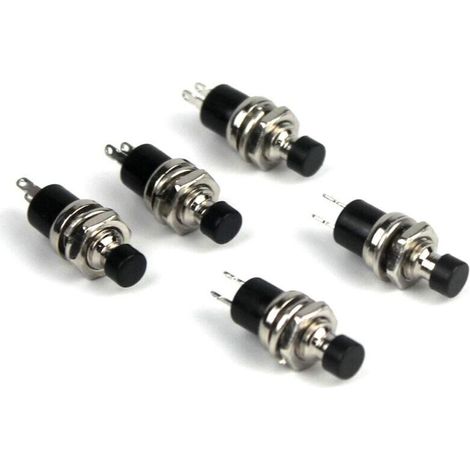 5 Pièces Micro-Interrupteur Pressostat SPST Momentané NO 250 V CA 2 A Noir pour Systèmes de Contrôle et Automatisation (1/4)