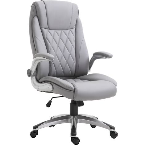 Faux Lear Executive Swivel Office Chair - Grey (1/5)