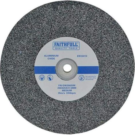 Faithfull General Purpose Grinding Wheel 200 x 25mm Medium Alox FAIGW20025M (1/2)