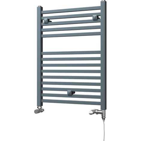 Todi - Anthracite Dual Fuel Towel Rail H690mm x W500mm Standard - Straight (1/3)