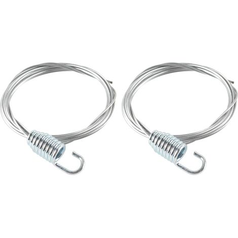 Lot de 2 câbles d'entraînement à ressort pour tondeuse à gazon, pour frein moteur, roue motrice, accélérateur, métal durable (1/5)