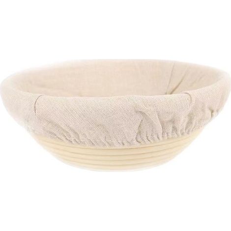 Panier de fermentation - Panier de fermentation pour la maison - Fournitures de boulangerie - Panier de fermentation rond - Panier à pain au levain - Panier de fermentation rond - Rotin - Blanc (1/5)