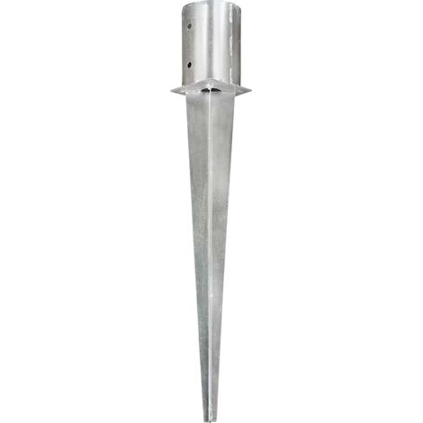 vidaXL Picas de tierra 2 unidades acero galvanizado plateado 10x76 cm (1/2)