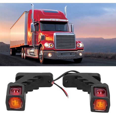 1 Paar dreifarbige LED-Seitenmarkierungs- und Außenleuchten mit 9 LEDs für 12-24V Anhänger/Wohnwagen (MK-216) (1/5)