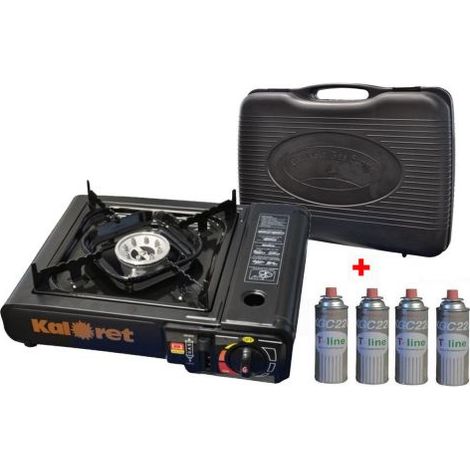 FORNELLO DA CAMPEGGIO CUCINA PORTATILE A GAS +4 BOMBOLETTE DA CAMPEGGIO 27205/2