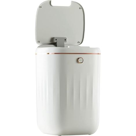 Für 20L Smart Electric Mülleimer, wasserdicht, automatische Induktion, für Küche, Bad, Toilette, Weiß