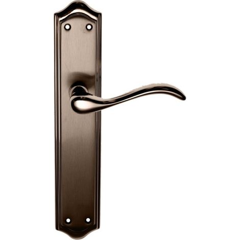 Manivela Puerta 505 Laton Cuero Placa Larga Micel