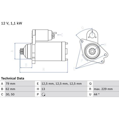 Démarreur BOSCH 0 986 029 110 VW 02M 911 021 H 02M 911 021 HX 02M 911 024 R