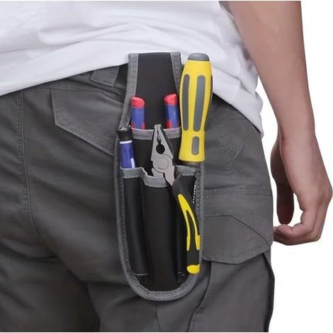 Petite pochette de ceinture portable pour outils, sac à outils pour électriciens, polyester résistant, ensemble d'outils multifonctionnel (1/4)