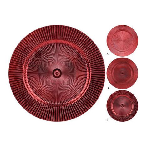BAJO PLATO 33CM. ROJO SURTIDO
