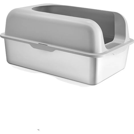 Lettiera per gatti, design profondo, facile da pulire, grigio chiaro (1/2)