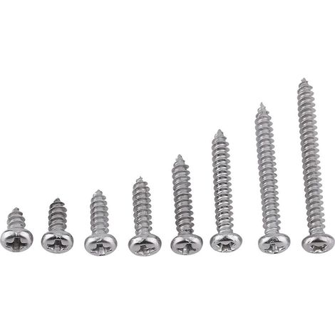 200 vis autotaraudeuses M3 en acier inoxydable SS304 à tête plate