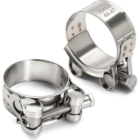 2 Pièces 44-47 mm Colliers de Serrage à Boulon en T en Acier Inoxydable 304, Collier de Serrage à Boulon Articulé, pour Tuyau D'eau (1/5)