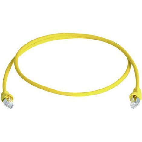 Telegärtner 100008830 RJ45 Netzwerkkabel, Patchkabel CAT 6a S/FTP 7.50 m Gelb Flammwidrig, mit Rastn