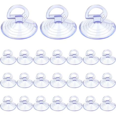 Ventosas con anilla - 24 unidades - Transparentes - 3,5 cm (1/5)