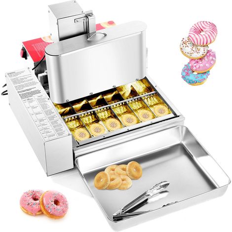 Machine à Donuts Automatique, Friteuse à Donuts Rendement Élevé 360PCs/h, pour Friture et Retournement de Beignets Beignes Boulangerie, 6 Rangées, en Acier Inoxydable, avec Commande Intelligente (1/5)