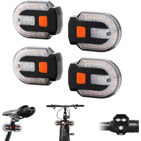 Fahrradrücklicht, Fernbedienung mit USB-Ladegerät, geteilter/integrierter Fahrradblinker mit Alarmfunktion, 5 wasserdichte Stroboskoplichtmodi (1/5)