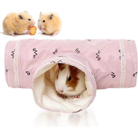 Rabbit Tunnel House Hamster Hut Guinea Pig Toy Cat Tunnel 3 Way Toy for Chinchilla, Rat, Ferret (1/5)