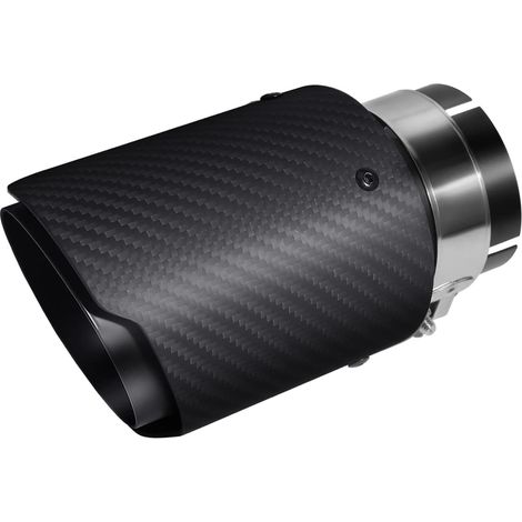 63MM Entrée Embouts D'éChappement 3,5" Sortie Embout D'éChappement De Voiture En Acier Inoxydable Et Fibre De Carbone Brillant (Noir Mat) (1/5)