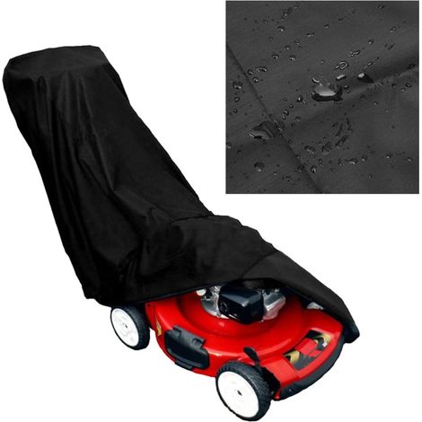Housse de Protection pour Tondeuse à Gazon Imperméable en Polyester, Légère et Résistante à L’usure, pour Usage Extérieur, Noire (1/5)
