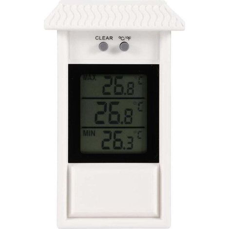 Thermomètre Hygromètre électronique Mural étanche Blanc Intérieur Extérieur Jardin (1/4)