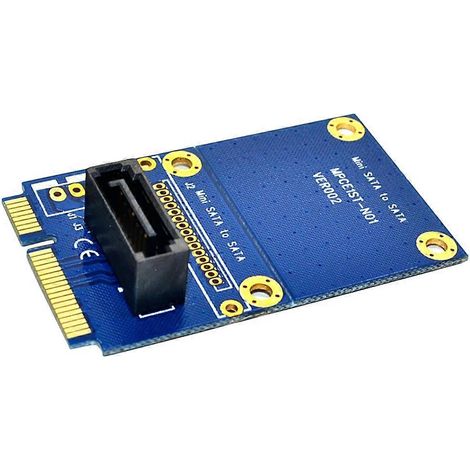 Carte adaptatrice MSATA vers SATA Mini SATA vers SATA 7 broches Mini PCIe Extension SATA Carte adaptatrice verticale Support pleine hauteur (1/5)