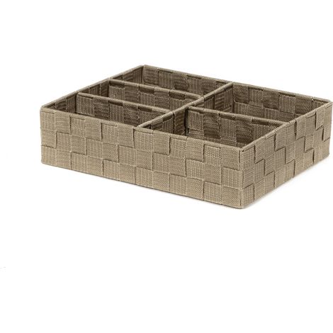 Organisateur 5 compartiments Stan taupe - COMPACTOR - 25 x 32 x H.8 CM - Marron (1/4)