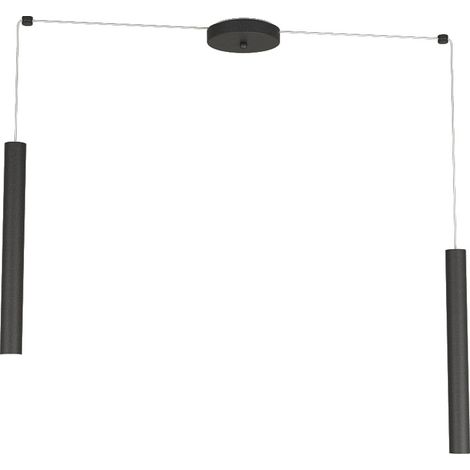 Sospensione Moderna Round Tube Metallo Nero 2 Luci Gu10 (1/4)