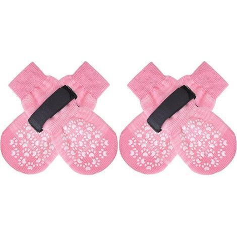(Taille M) Chaussettes antidérapantes pour éviter de lécher les pattes, chaussures pour chien pour trottoirs chauds, chaussons pour chiens de petite, moyenne et grande taille, bottes de contrôle de (1/5)
