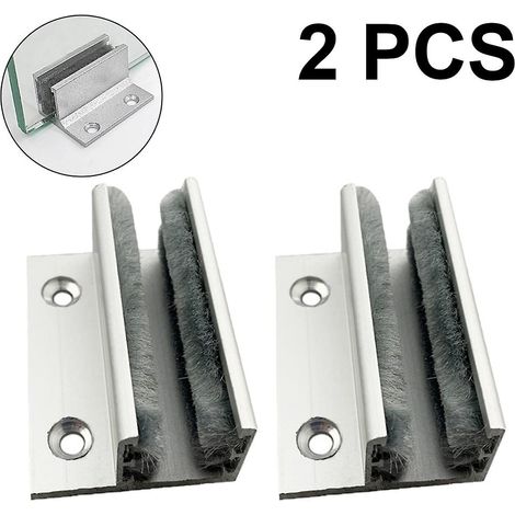 Ahlsen Support de porte coulissante en verre de type F de 2 pièces, arrêt automatique d'oscillation de porte, séquenceur en forme de U de porte coulissante (1/5)