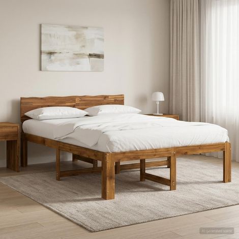 Cama doble con cabecero ROSTOCK Natural 140 x 190 cm (1/5)
