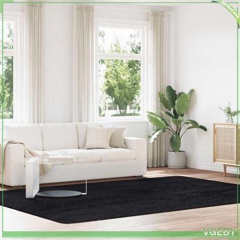 4102854 Tapis shaggy à poils longs NAVARRA noir 240x340 cm polyester (1/5)