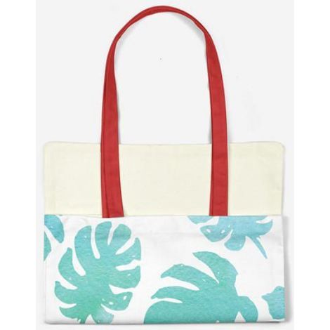 Sac Shopping - Coton - Rouge - 34 X 40 Cm - Anses 30 Cm - 100 G - 1 Pièce (1/4)